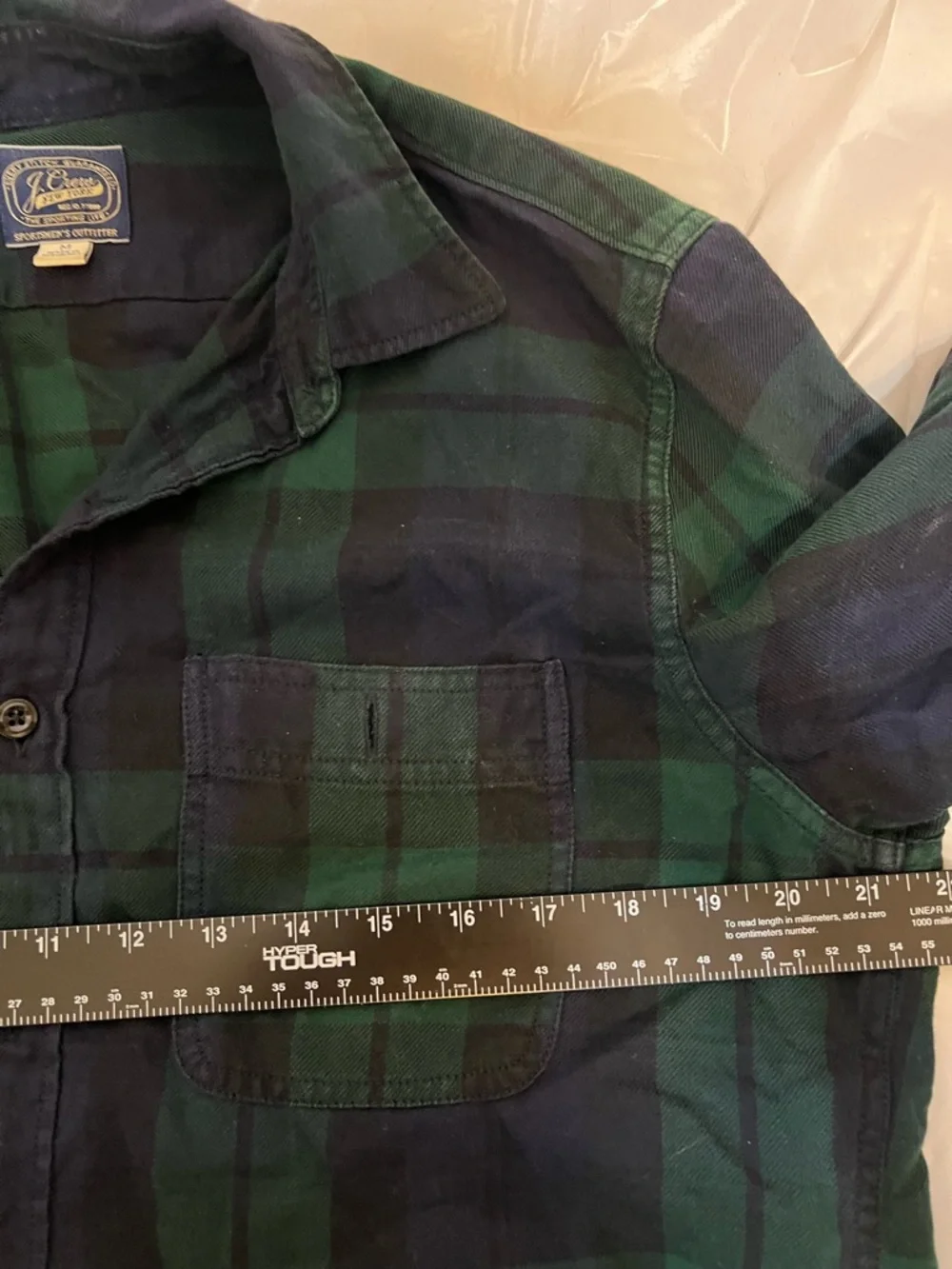 J.Crew Blackwatch Plaid Button‎ Down Shirt Medium Green Navy Flannel